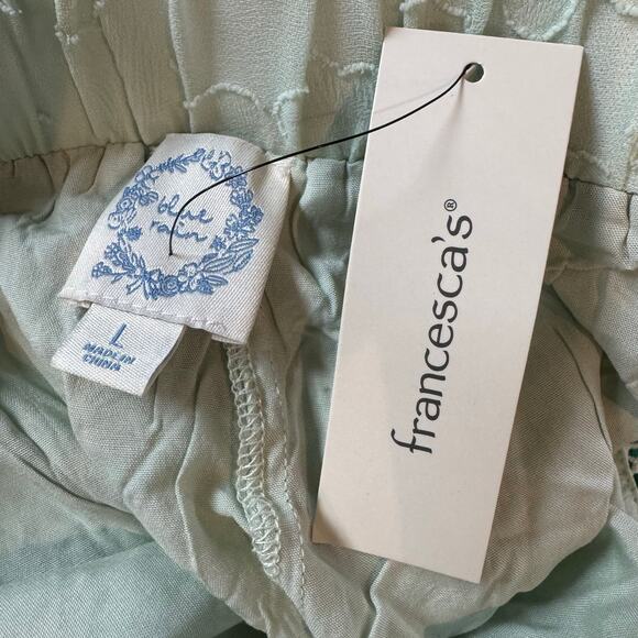 NWT-Large-Blue Rain of Francesca’s Colette Jacquard Shorts-Pastel Green - Picture 8 of 8